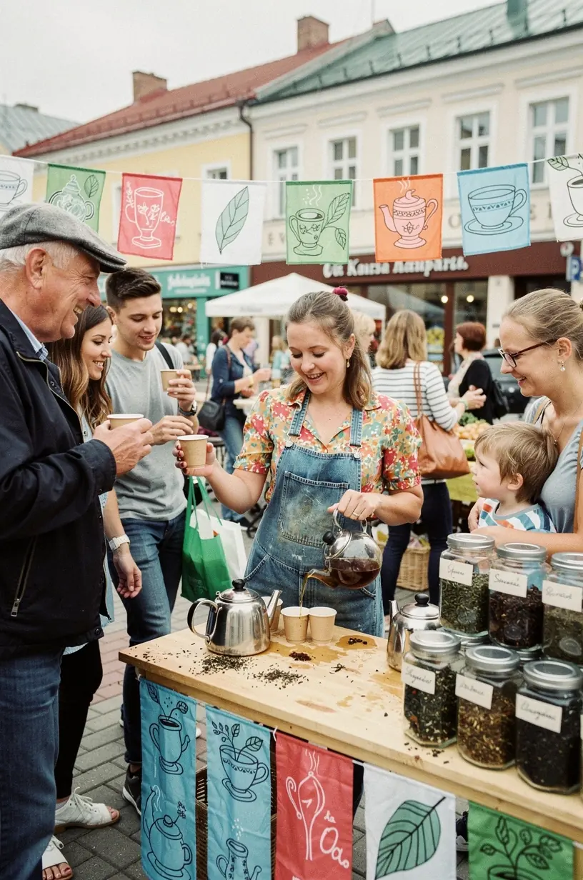 Ramus rytinis arbatos puodelis ant medinio stalo, kviečiantis atsipalaiduoti ir sumažinti stresą.