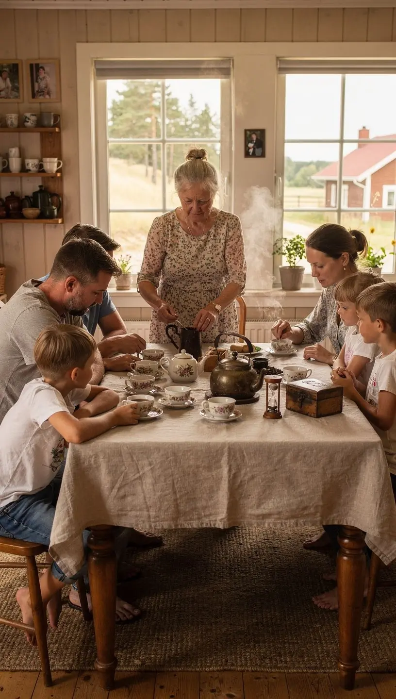 Moteris meditacijos pozicijoje su arbatos puodeliu rankoje, skatinanti kasdienę ramybę ir pusiausvyrą.